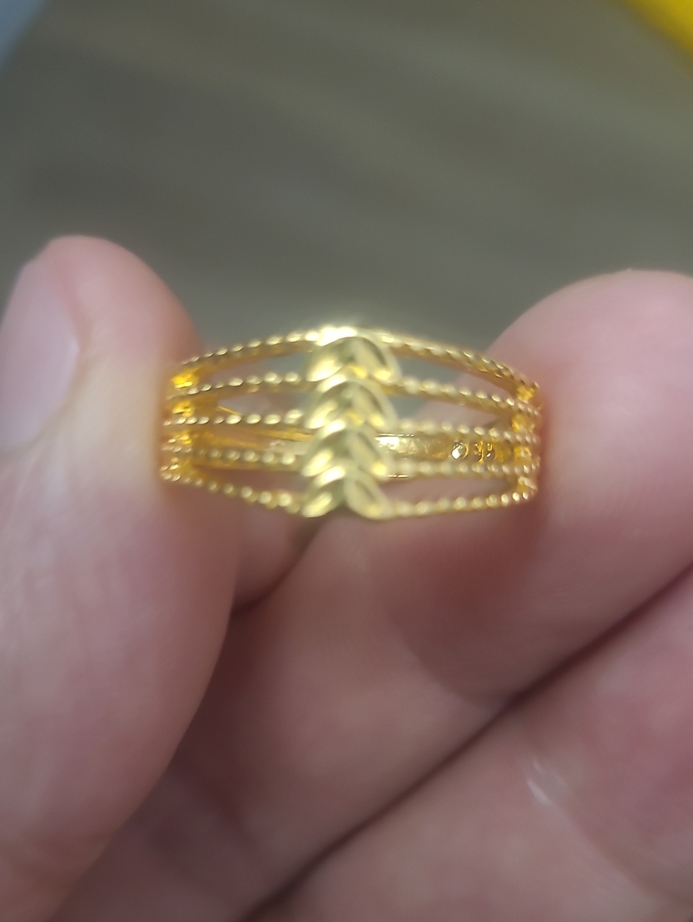 Gold Chevron Multi-Band Women's Ring